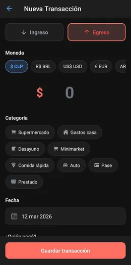 Nueva transacción multi-moneda